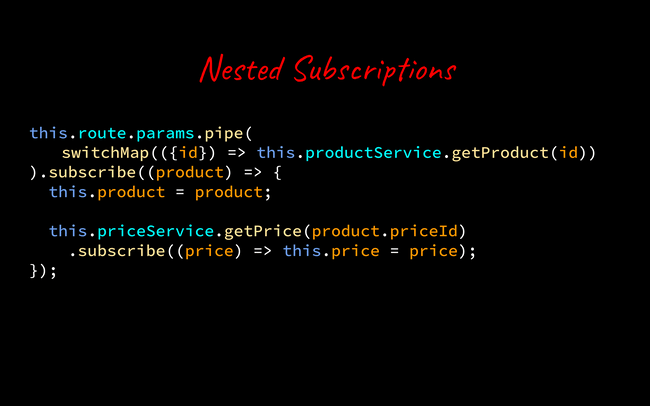 nested subscription code example.