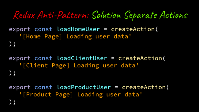 separated actions code example.